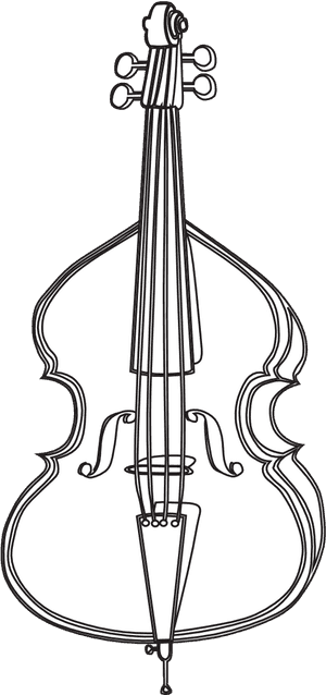 Cello Clipart Svg - Cello Black And White, HD Png Download PNG