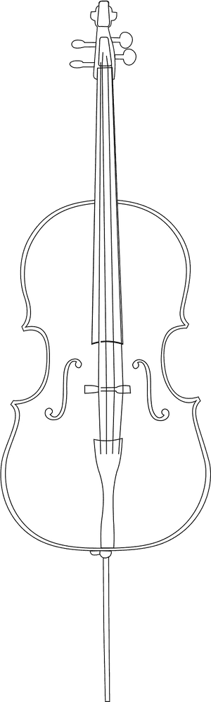 Cello Black And White Full, HD Png Download PNG
