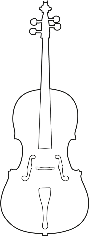 Cello Outline Vector PNG Image