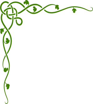 Celtic Inspired Green Vine Design PNG Image