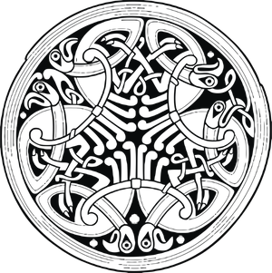 Celtic Knotwork Circle Design PNG Image