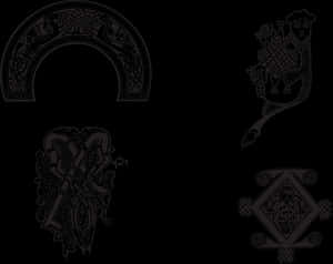 Celtic Knotwork Designs Dark Background PNG image with transparent background
