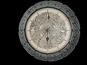 Celtic Style Wall Clock PNG image with transparent background