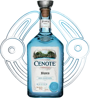 Cenote Blanco Tequila Bottle PNG Image