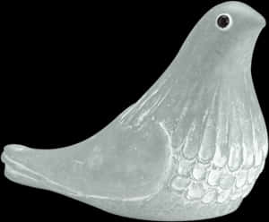 Ceramic Dove Figurine Black Background PNG image with transparent background