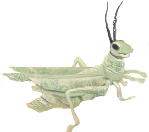 Ceramic Inspired Grasshopper Art PNG Image