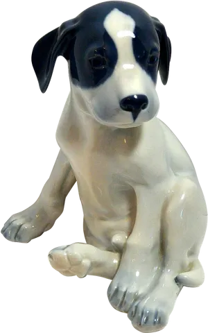 Ceramic Puppy Figurine PNG Image