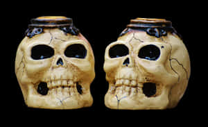 Ceramic Skull Potson Black Background PNG image with transparent background