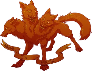 Cerberus Artwork Normal Is Boring PNG Image