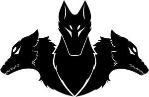 Cerberus Silhouette Graphic PNG Image