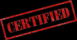 Certified Stamp Red Black Background PNG image with transparent background