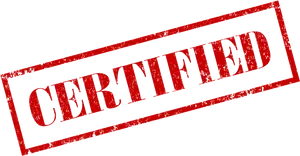 Certified Stamp Red Black Background PNG Image