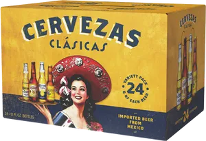 Cervezas Clasicas Variety Pack Box PNG Image