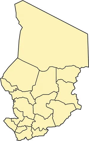 Chad Administrative Divisions Map PNG Image