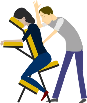 Chair Massage Illustration PNG Image