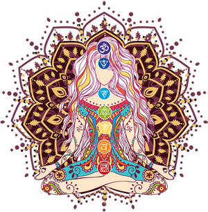 Women Girl Goddess Swag Clothing Clothes Chakras Mandala - Yoga Om Chakras Mindfulness Meditation Zen PNG with transparent background