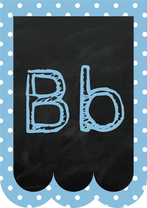 Chalkboard Bunting Banner Alphabet Polka Dot In Pastel - Box 51 Chalkboard Bunting PNG image with transparent background