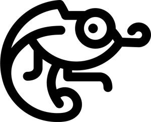 Chameleon Outline Artwork PNG Image