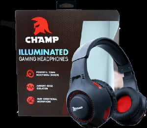 Champ Illuminated Gaming Headphones PNG image with transparent background