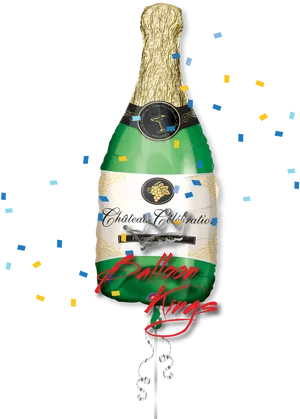 Champagne Bottle Balloon Celebration PNG Image