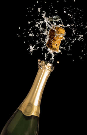 Champagne Celebration Popping Cork PNG image with transparent background