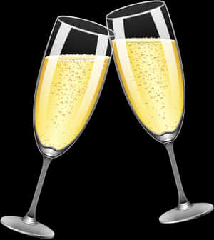 Two Glasses Of Champagne Png Download - Transparent Background Png Clipart Two Champagne Png, Png Download PNG