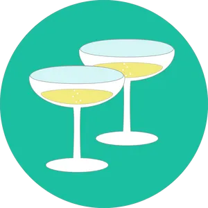 Champagne Cocktail Vector Illustration PNG Image