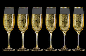 Champagne Glasses Row Celebration PNG image with transparent background