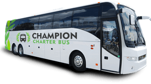 Champion Charter Bus Tour Vehicle PNG image with transparent background