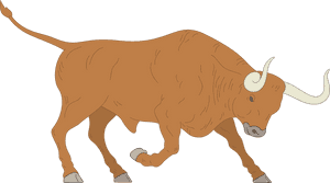 Charging Bull Illustration PNG with transparent background