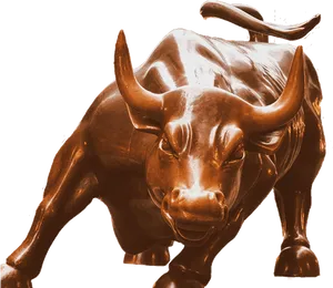 Charging Bull Sculpture PNG Image