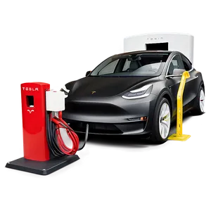 Charging Tesla Model Y Png Mtf PNG Image