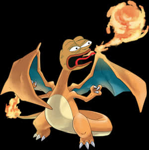 Charizard Cartoon Mashup PNG image with transparent background