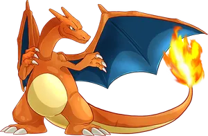 Charizard_ Flame_ Tail_ Illustration PNG Image