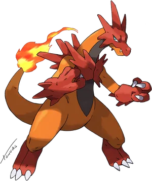 Charizard_ Flaming_ Tail PNG Image