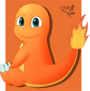 Charmander Pokemon Illustration2018 PNG Image