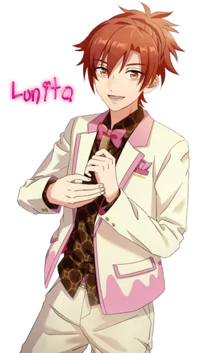 Charming Anime Boyin Suit PNG Image