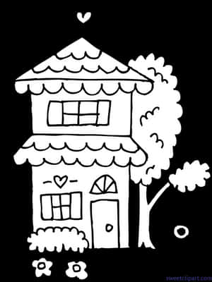 Charming Cartoon House Drawing PNG image with transparent background
