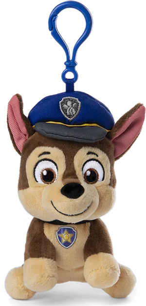 Chase Paw Patrol Plush Keychain PNG Image