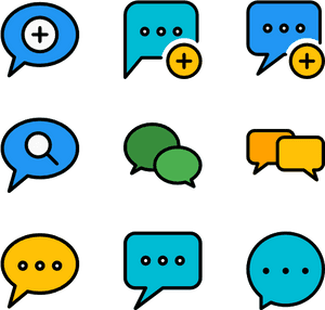 Chat Bubble Icons Collection PNG