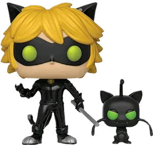 Chat Noir Funko Popand Plagg Figure PNG Image