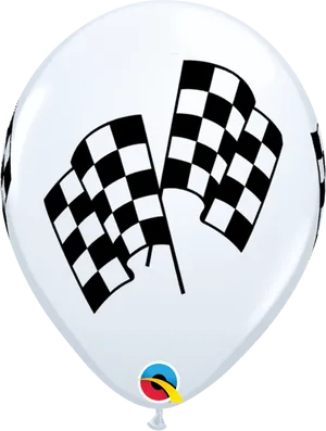 Checkered Flag Balloon Design PNG Image