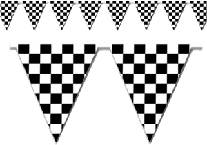 Checkered Flag Banner Png Clipart Library Library - Checkered Pennants Banner PNG with transparent background