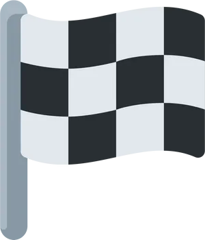 Checkered Flag Waving Finish Line PNG Image