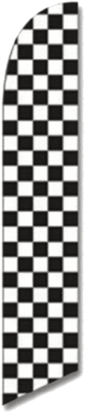Checkered Flag Black Swooper Banner - Black White Checkered Transparent PNG image with transparent background