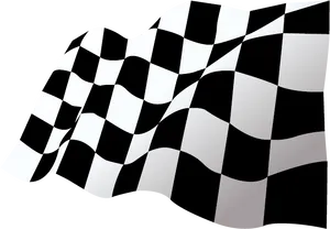 Checkered Racing Flag Waving PNG Image