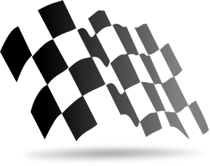 Checkered Racing Flag Waving Graphic PNG Image