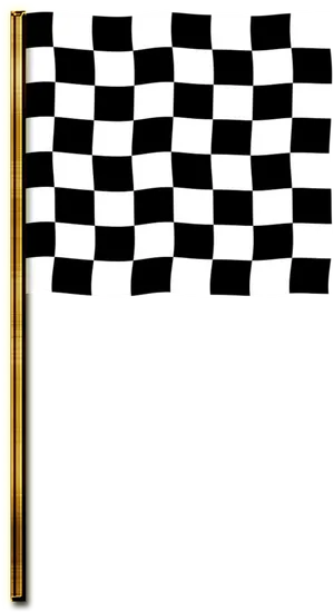 Checkered Racing Flag Waving PNG Image