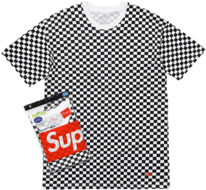 Sold Out - Supreme Hanes Checkered Tee PNG image with transparent background