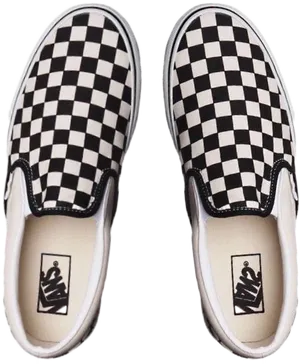 Checkered Slip On Shoes PNG Image